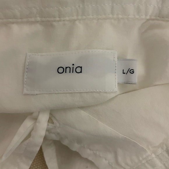 Onia Dress Swim Coverup White Long Sleeve 100% Cotton Size Large - Picture 4 of 5